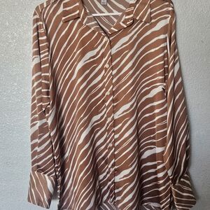 a new day Zebra Print Button Down Shirt